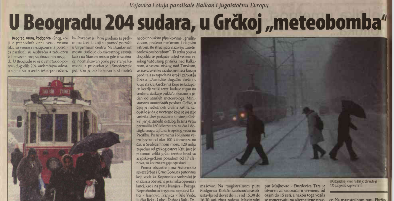 Nezapamćena poledica u Beogradu, u Grčkoj "meteorološka bomba": Kakvo je vreme bilo pre 20 godina? 2