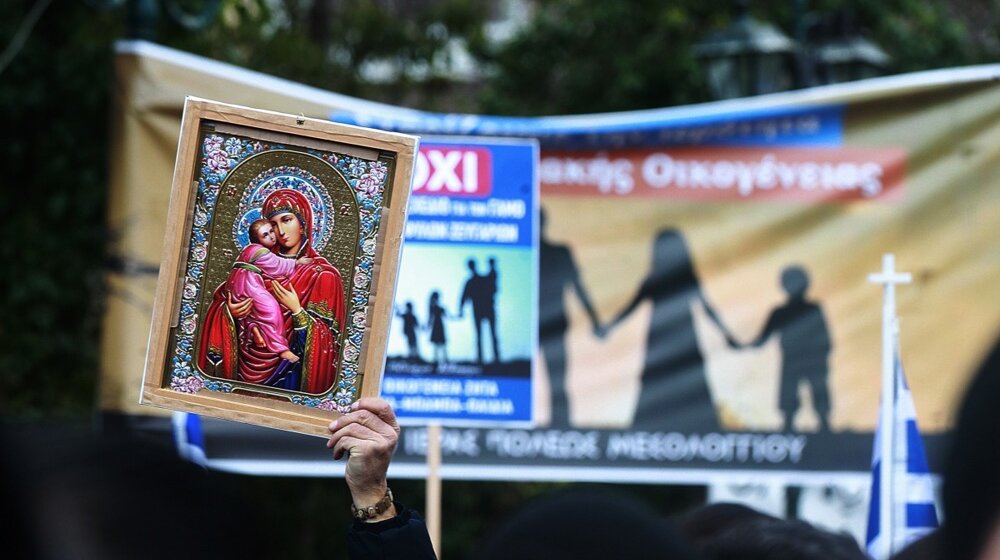 "Grčka pravoslavna porodica su otac, majka i deca": U Atini skup protivnika homoseksualnog braka 1