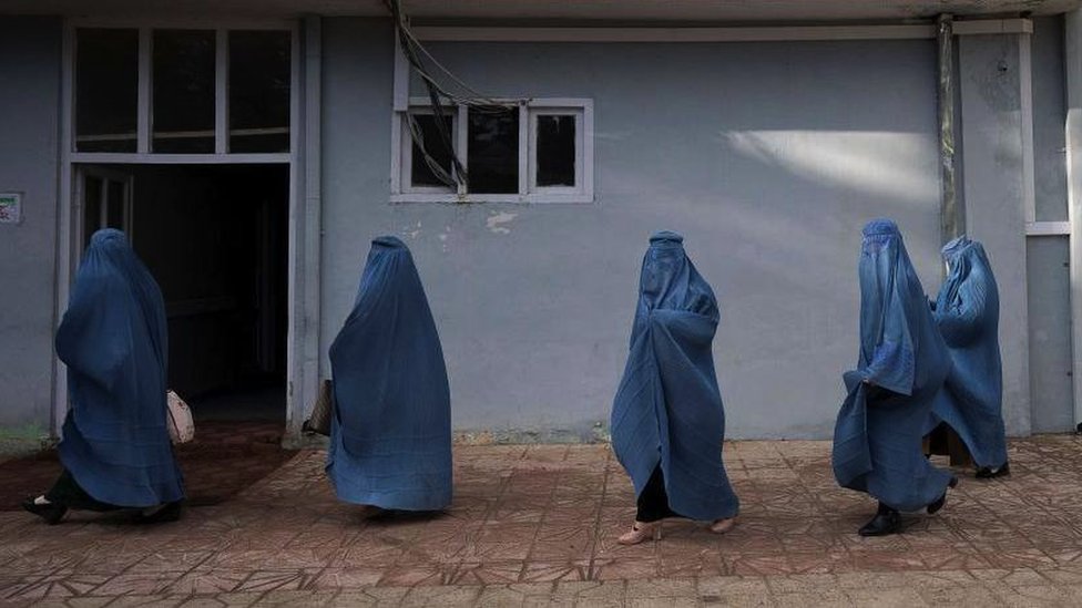 Women in Afghanistan wearing burkas