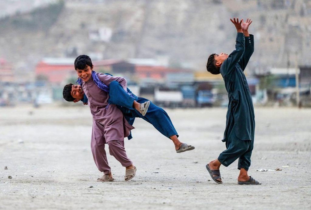 Afghan boys playing