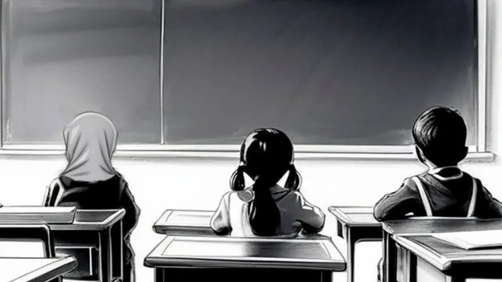 Religija i ženska prava: Kako se muslimani u Kazahstanu bore za pravo učenica da nose hidžab 4 Drawing of a covered girl at school