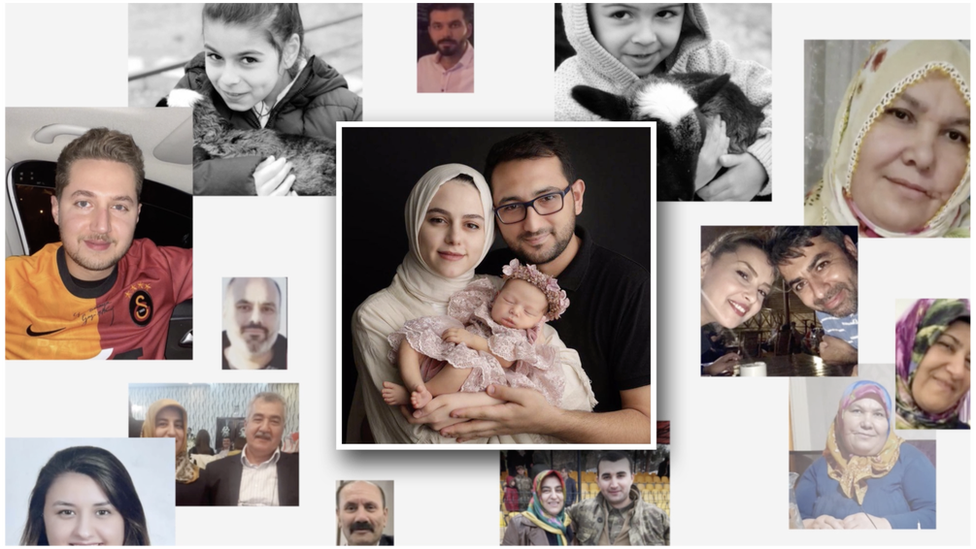 Composite of the quake's victims