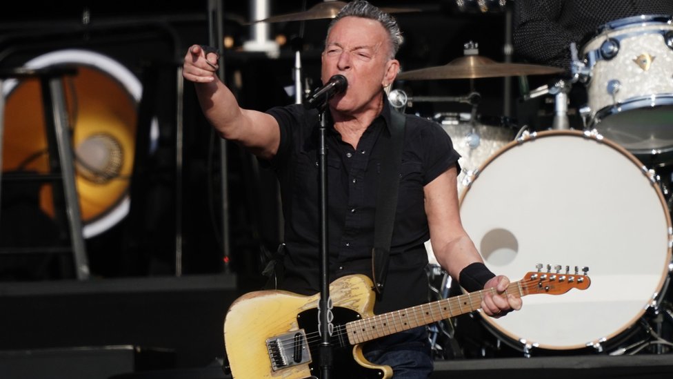 Bruce Springsteen performing in Hyde Park in London