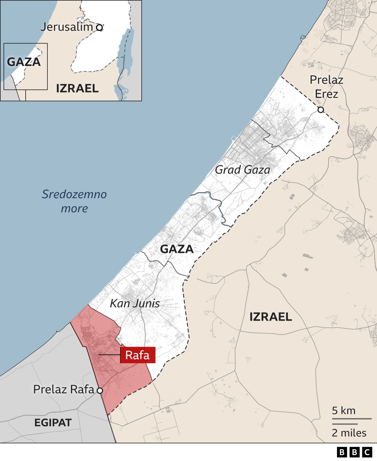 Izrael i Palestinci: Kina osudila američki veto na poziv na hitan prekid vatre u Gazi 2 Rafa, mapa Rafe, mapa Pojasa Gaze