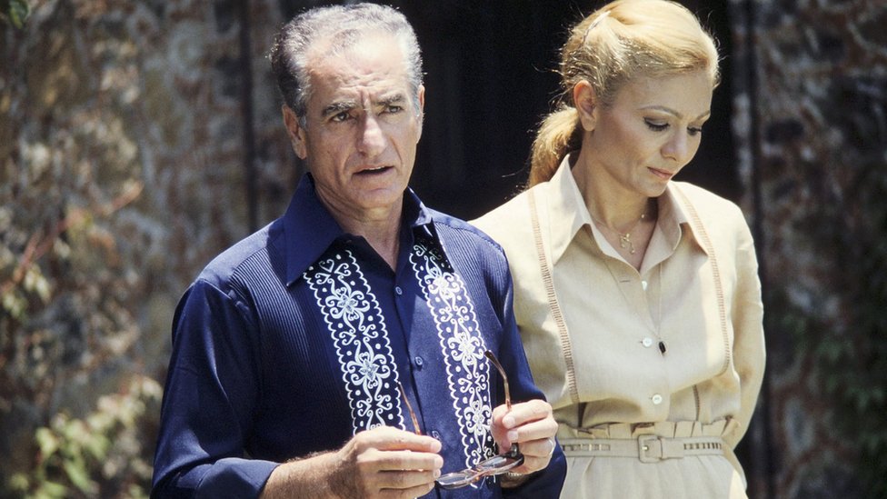 Shah Mohammed Reza Pahlavi and his wife Farah in exile in Mexico