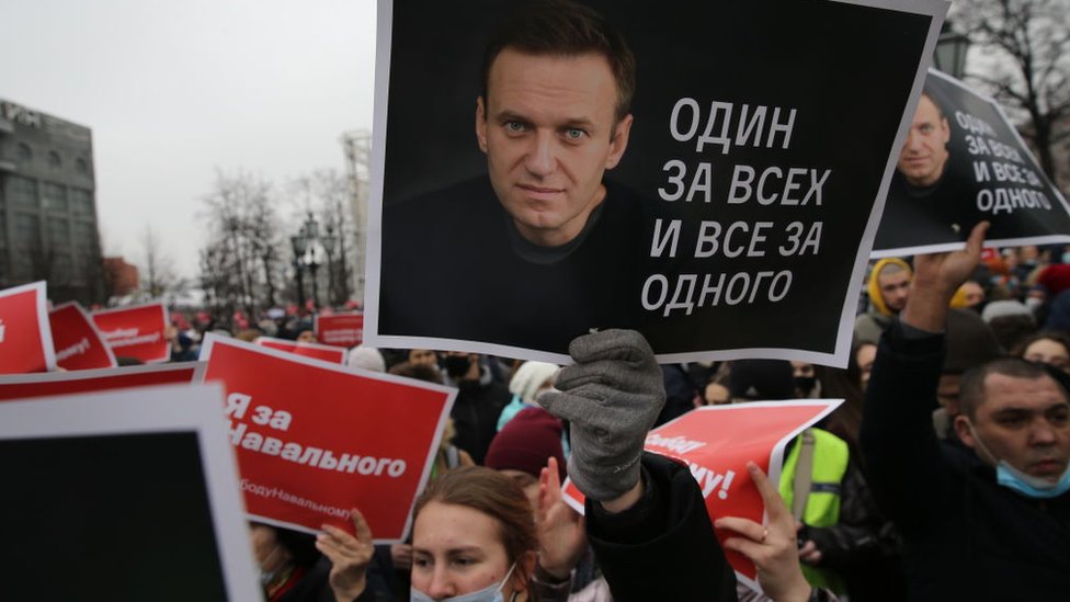 Moscow protest for Navalny