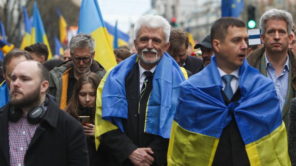 Marš solidarnosti sa Ukrajinom u Beogradu