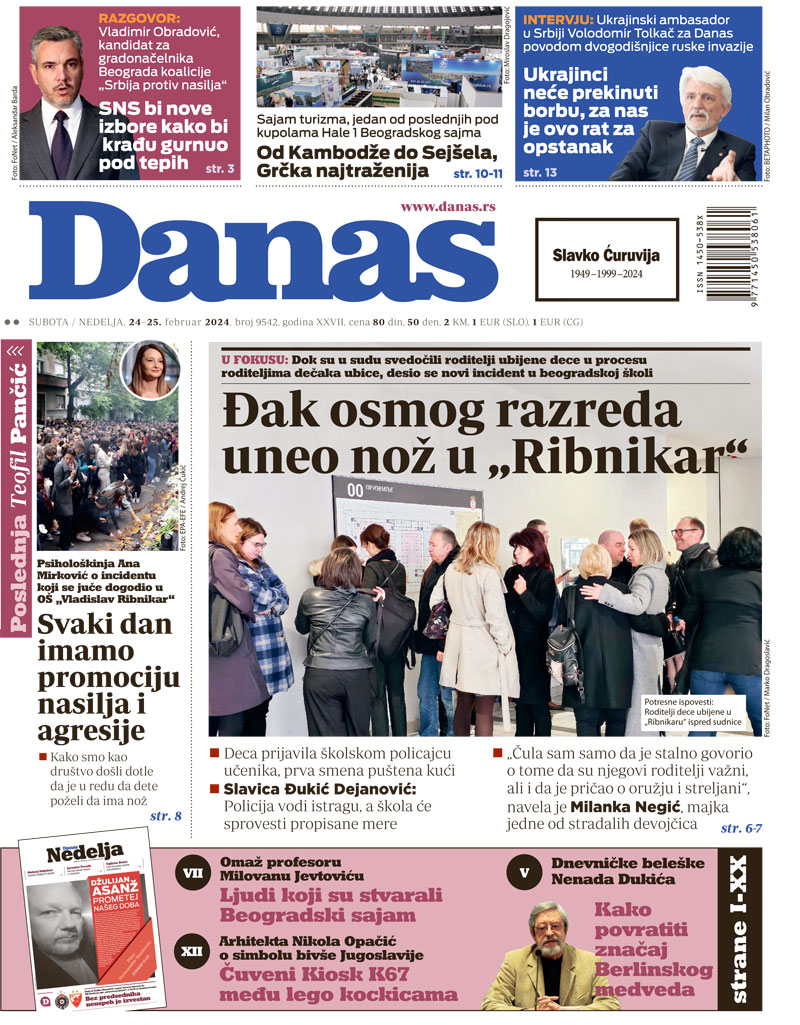 Naslovna strana za 24. februar 2024. 1