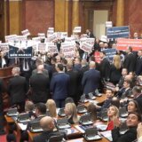 Konstituisana Skupština, poslanici dve opozicione koalicije se zakleli van sale (VIDEO/FOTO) 13