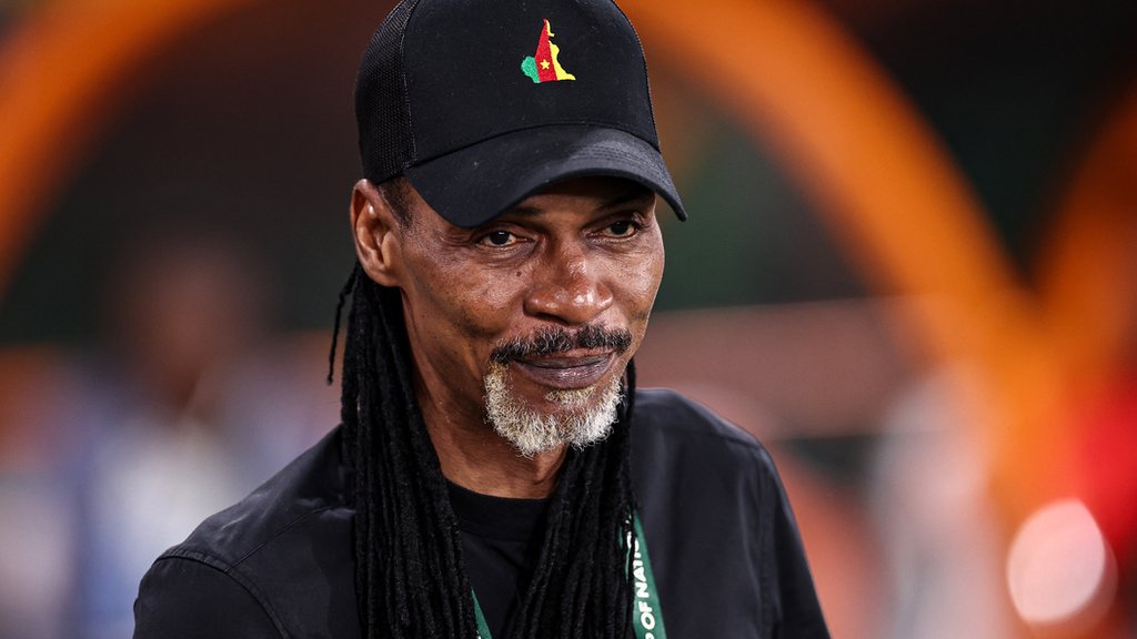 Rigobert Song during the 2023 Africa Cup of Nations