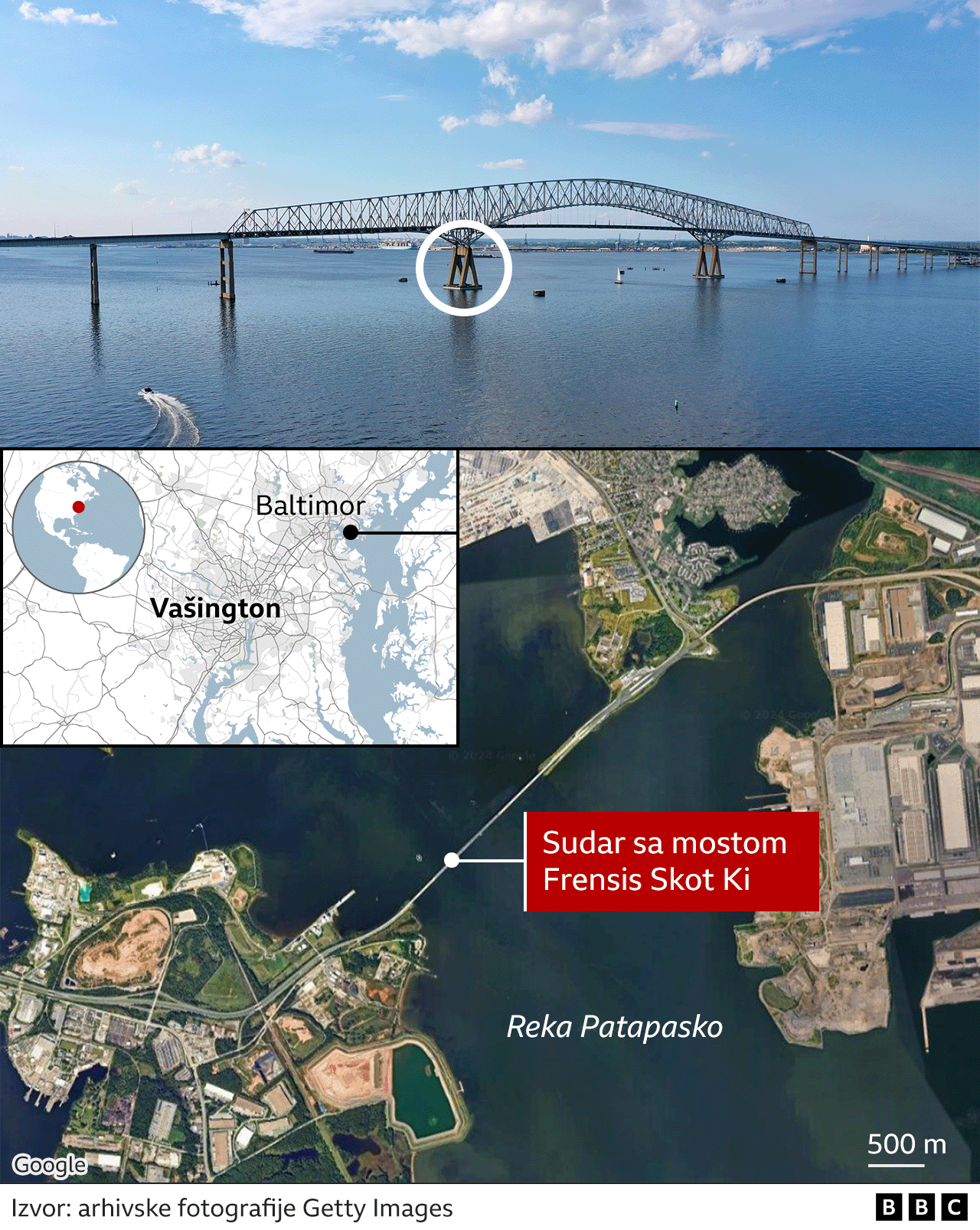 Amerika: Srušio se most u Baltimoru posle udara broda, šestorica se smatraju mrtvim 2 Most u Baltimoru