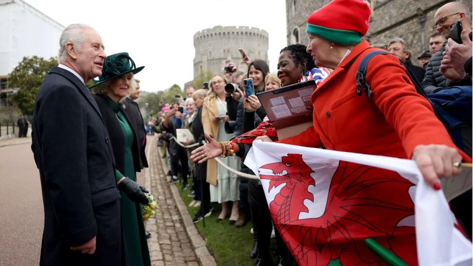 King Charles greets well-wishers