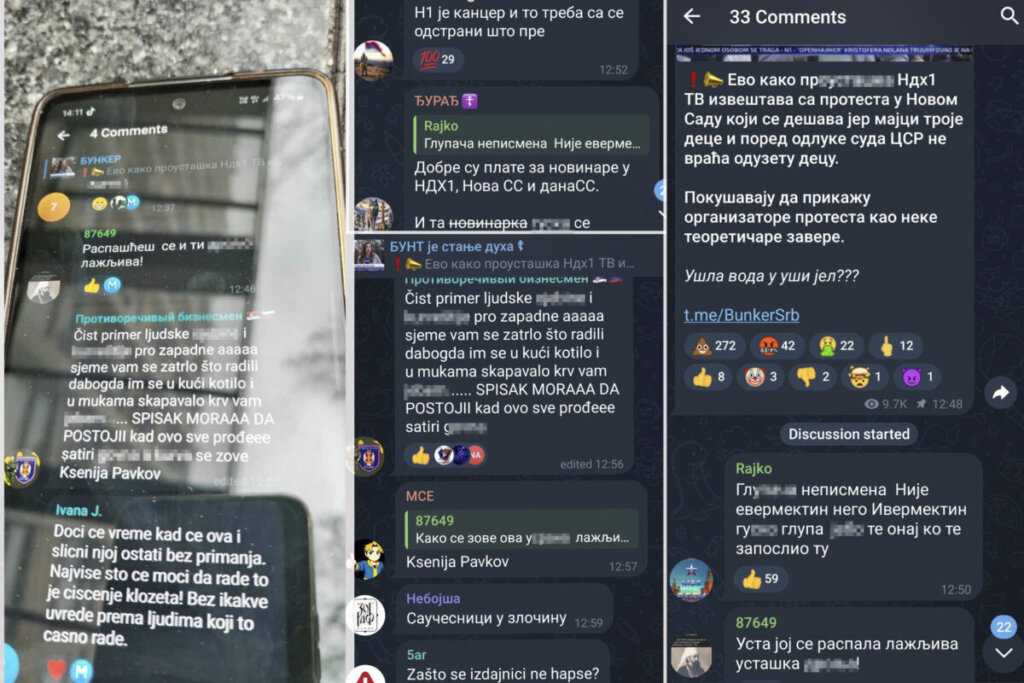 Reporterki N1 upućene gnusne uvrede i pretnje nakon izveštavanja sa protesta u Novom Sadu 2