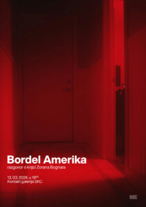 Razgovor o knjizi angažovane poezije „Bordel Amerika” Zorana Bognara u Kontakt galeriji SKC-a Kragujevac 2