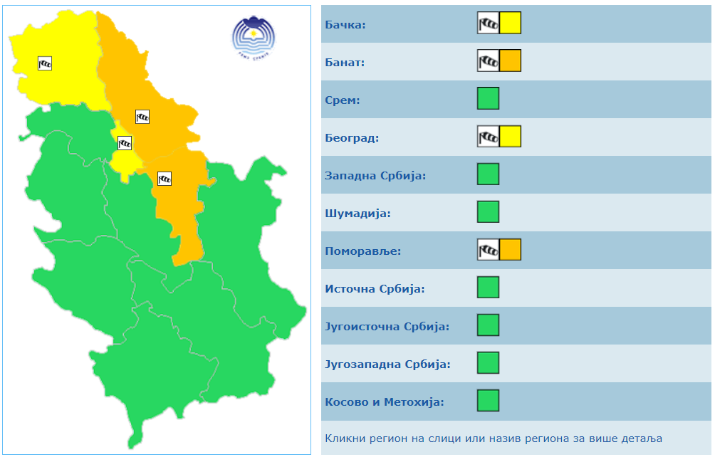 Vremenska prognoza: U delu Srbije narandžasti meteoalarm, mogući udari košave i do 100 kilometara na sat 2 Vremenska prognoza: U delu Srbije narandžasti meteoalarm, mogući udari košave i do 100 kilometara na sat 2