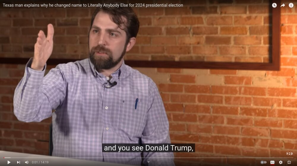 Promenio ime u "Bukvalno bilo ko drugi" i najavio kandidaturu na izborima 1