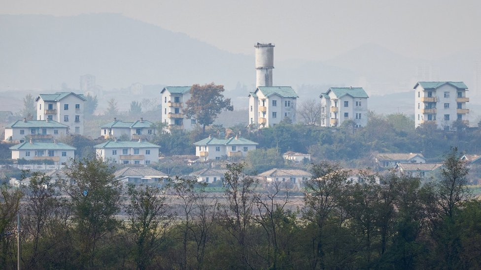 View of abandoned North Korean town