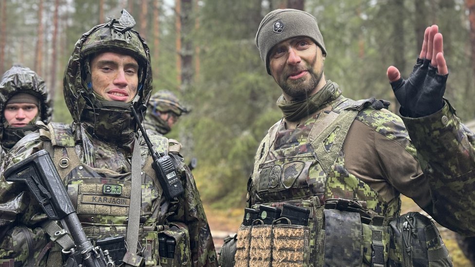 Captain Mikk Haabma (R) believes Russia would face defeat if it ever attacked Estonia
