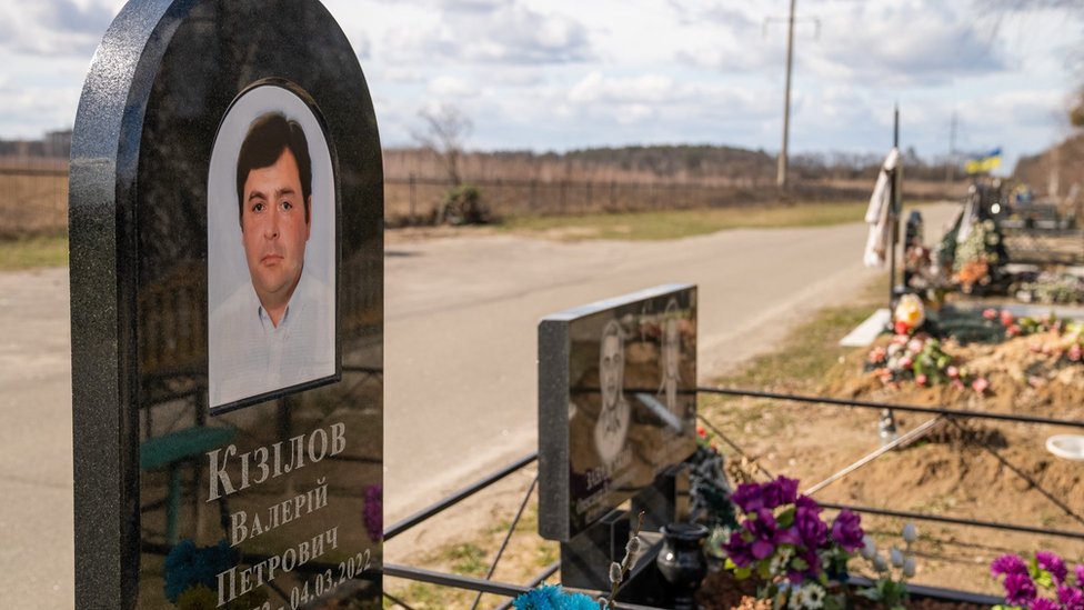 Grave of Valeriy Kizilov in Bucha