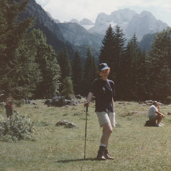 Victoria Harrison hiking in Germany as a teenager