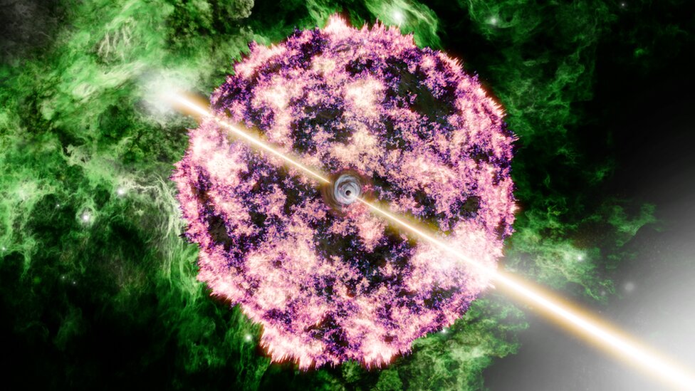 Umetnički prikaz najsjajnije kosmičke eksplozije svih vremena