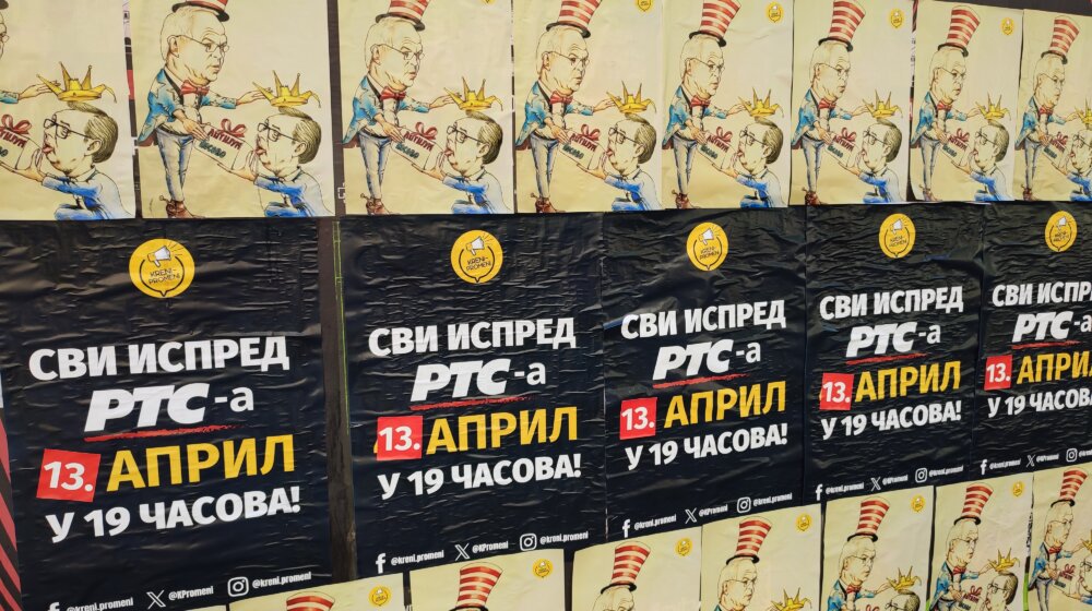 Kreni-Promeni: "Oblepljujemo Beograd plakatama Vučića i Hila kako trguju litijumom i Kosovom i pozivamo na protest 13. aprila ispred RTS-a" 1