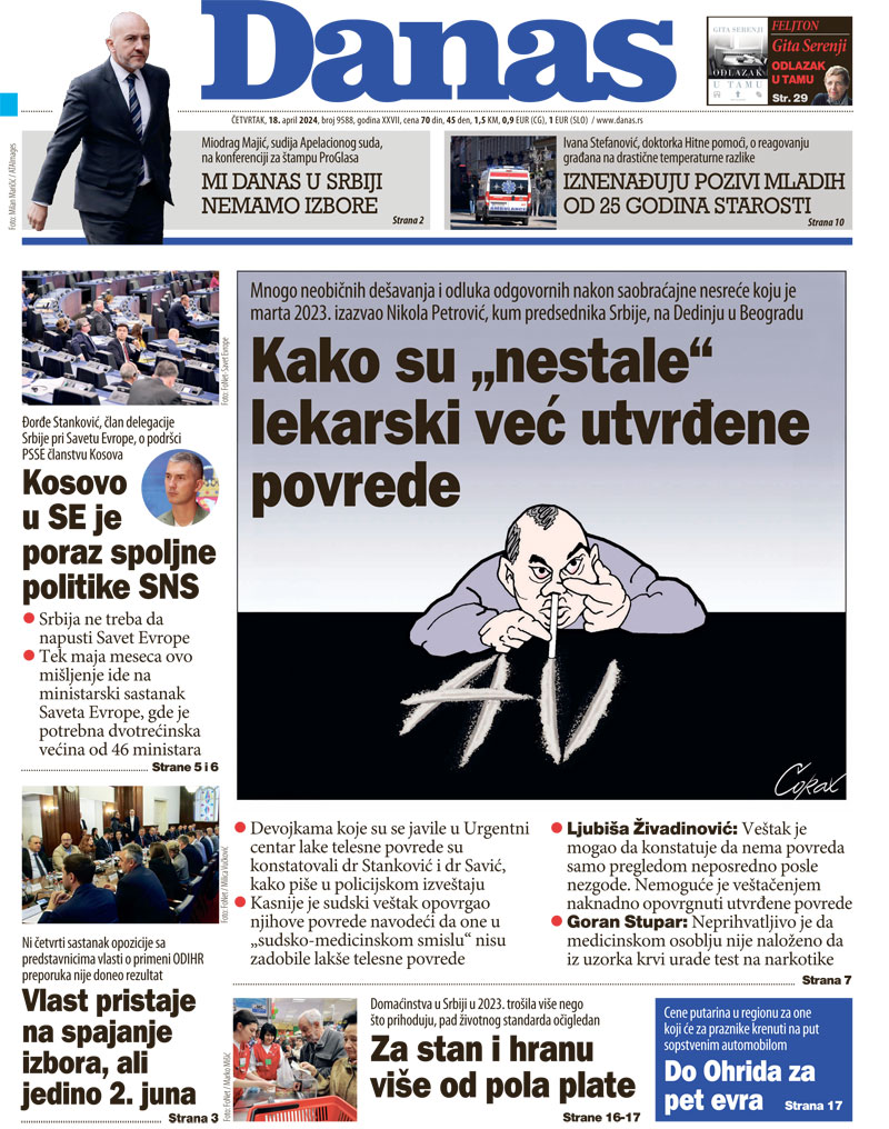 Naslovna strana za 18. april 2024. 1