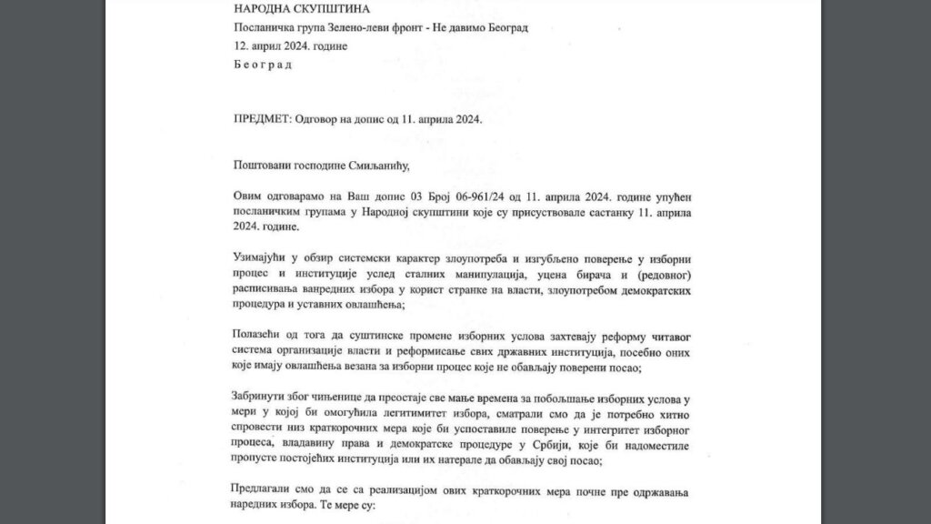 Opozicija odgovorila na ultimatum Ane Brnabić da joj do podneva pošalju preporuke za primenu ODIHR: Obustavite izborne radnje 2 Opozicija odgovorila na ultimatum Ane Brnabić da joj do podneva pošalju preporuke za primenu ODIHR: Obustavite izborne radnje 2