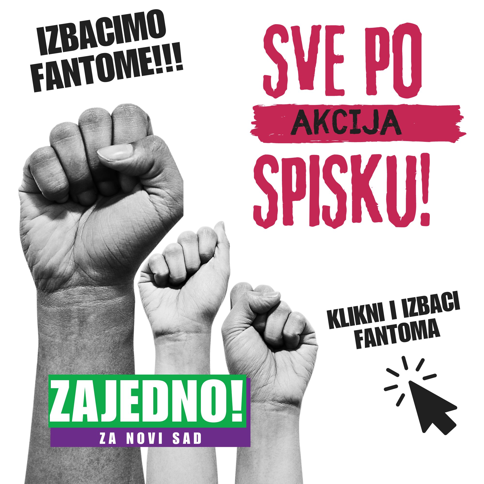 Zajedno za Novi Sad pokrenuo akciju: „Sve po spisku – izbacimo fantome zajedno” 2 Zajedno za Novi Sad pokrenuo akciju: „Sve po spisku – izbacimo fantome zajedno” 2