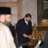 Vučić sa patrijarhom i Muhinom u Hramu Svetog Save 5