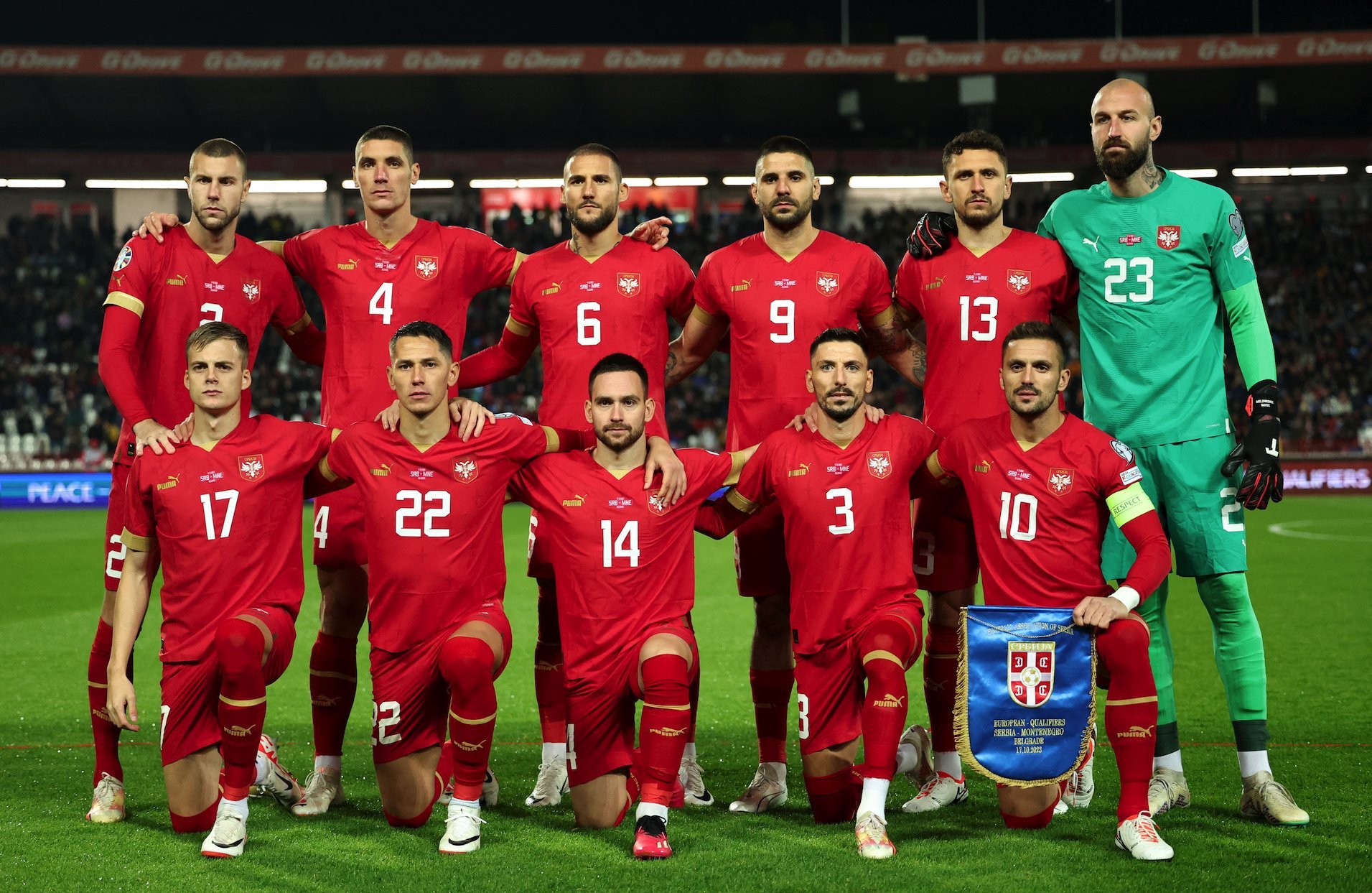 Tim Srbije protiv Crne Gore u kvalifikacijama za Euro 2024, 17. oktobar