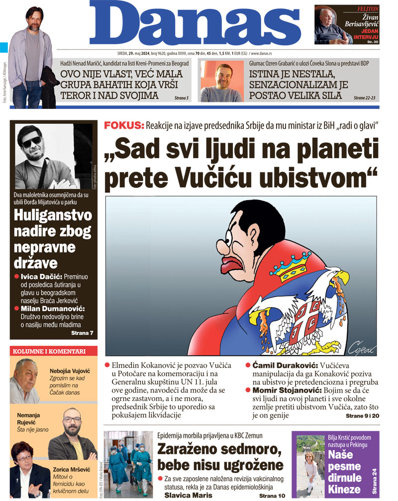 Naslovna strana za 29. maj 2024. 1