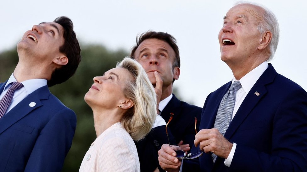 G7: Ukrajini 50 milijardi dolara od zamrznute imovine Rusije, Moskva poručuje: „Odgovor će boleti" 1 G7, samit G7 u Italiji, torta povodom samita G7 u Italiji