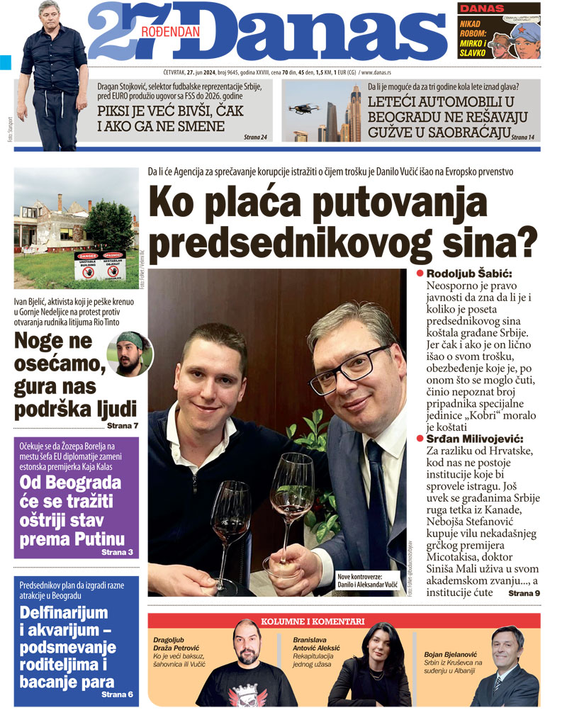Naslovna strana za 27. jun 2024. 1