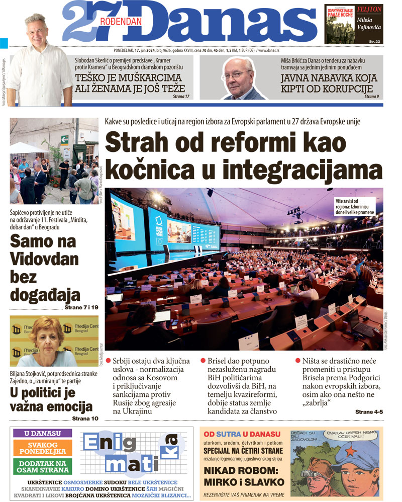 Naslovna strana za 17. jun 2024. 1