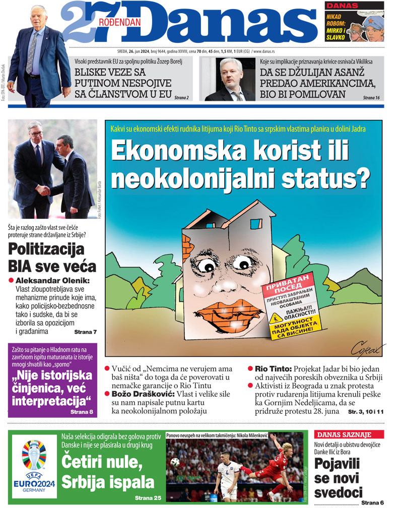 Naslovna strana za 26. jun 2024. 1