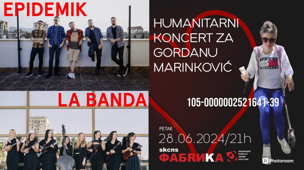 Humanitarni koncert za Gordanu Marinković u SKCNS Fabrici 1