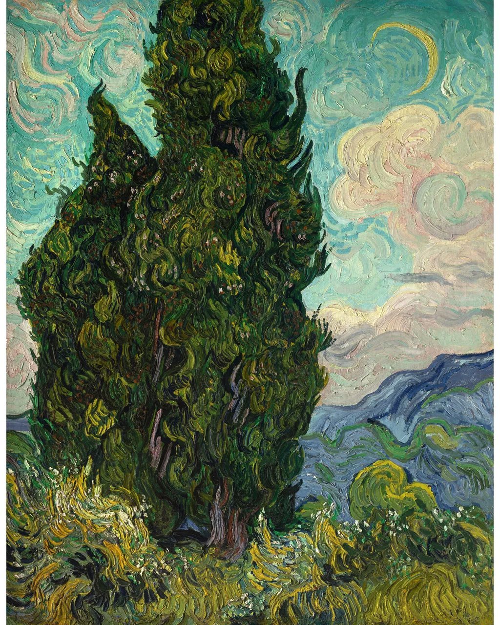 Umetnost: Od Zvezdanog neba do Žitnog polja - zašto su čempresi Van Gogov najmračniji simbol 3 Čempresi, jun 1889. godine