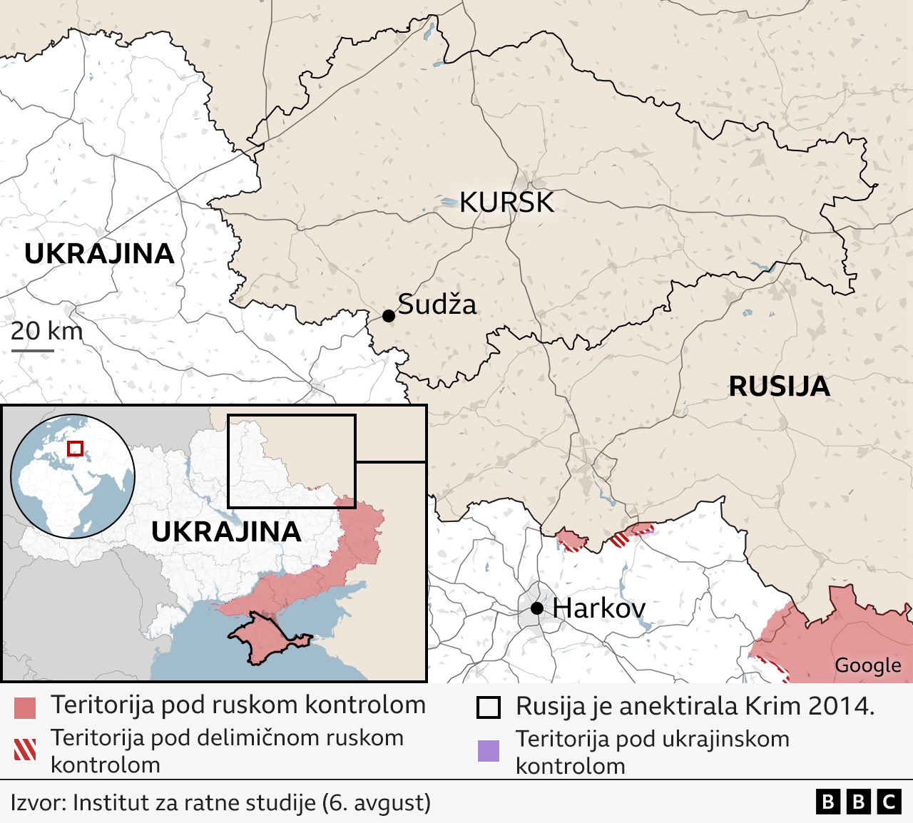 Rusija i Ukrajina: Više od 120.000 ljudi evakuisano iz Kurske oblasti, Putin uveren da će neprijatelj biti savladan 6 ukrajina, rusija, mapa granice, kurski region, kurska oblast