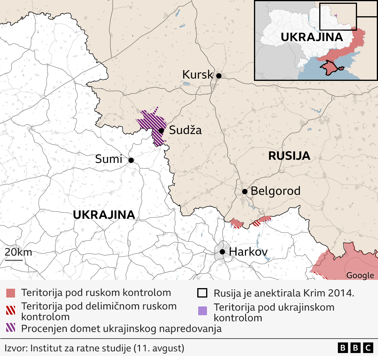 Rusija i Ukrajina: Više od 120.000 ljudi evakuisano iz Kurske oblasti, Putin uveren da će neprijatelj biti savladan 2 kursk, mapa kurska, rusija i ukrajina