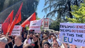 Protest Albanaca u Bujanovcu, pojačano prisustvo policije 1