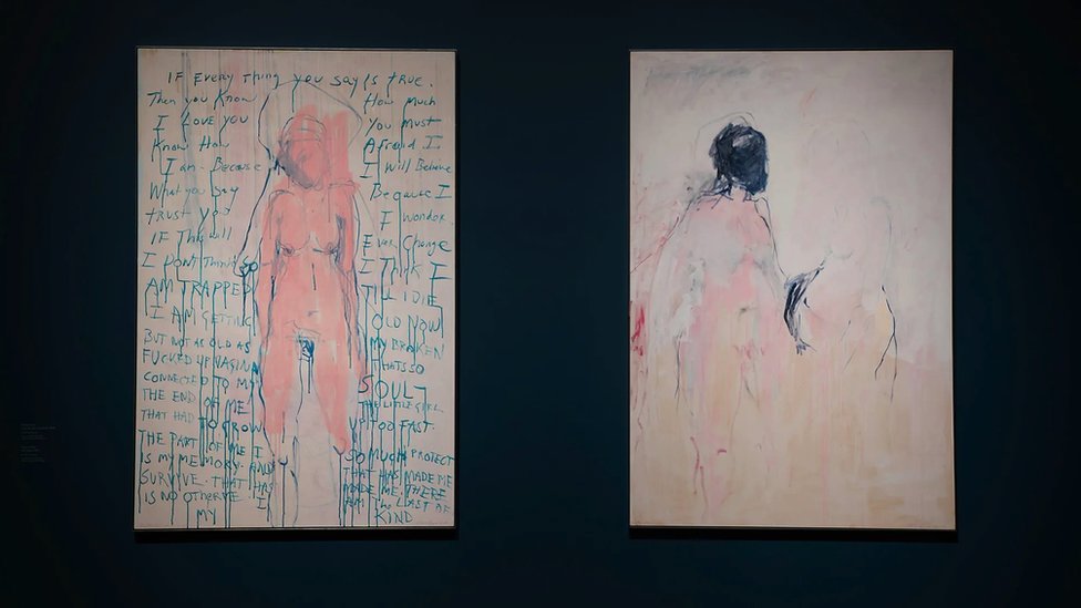 Kako usamljenost može da pomogne u kreativnosti 4 Radovi Trejsi Emin „Ja sam poslednja od moje loze" iz 2019. (levo) i „Došao si" iz 2018.