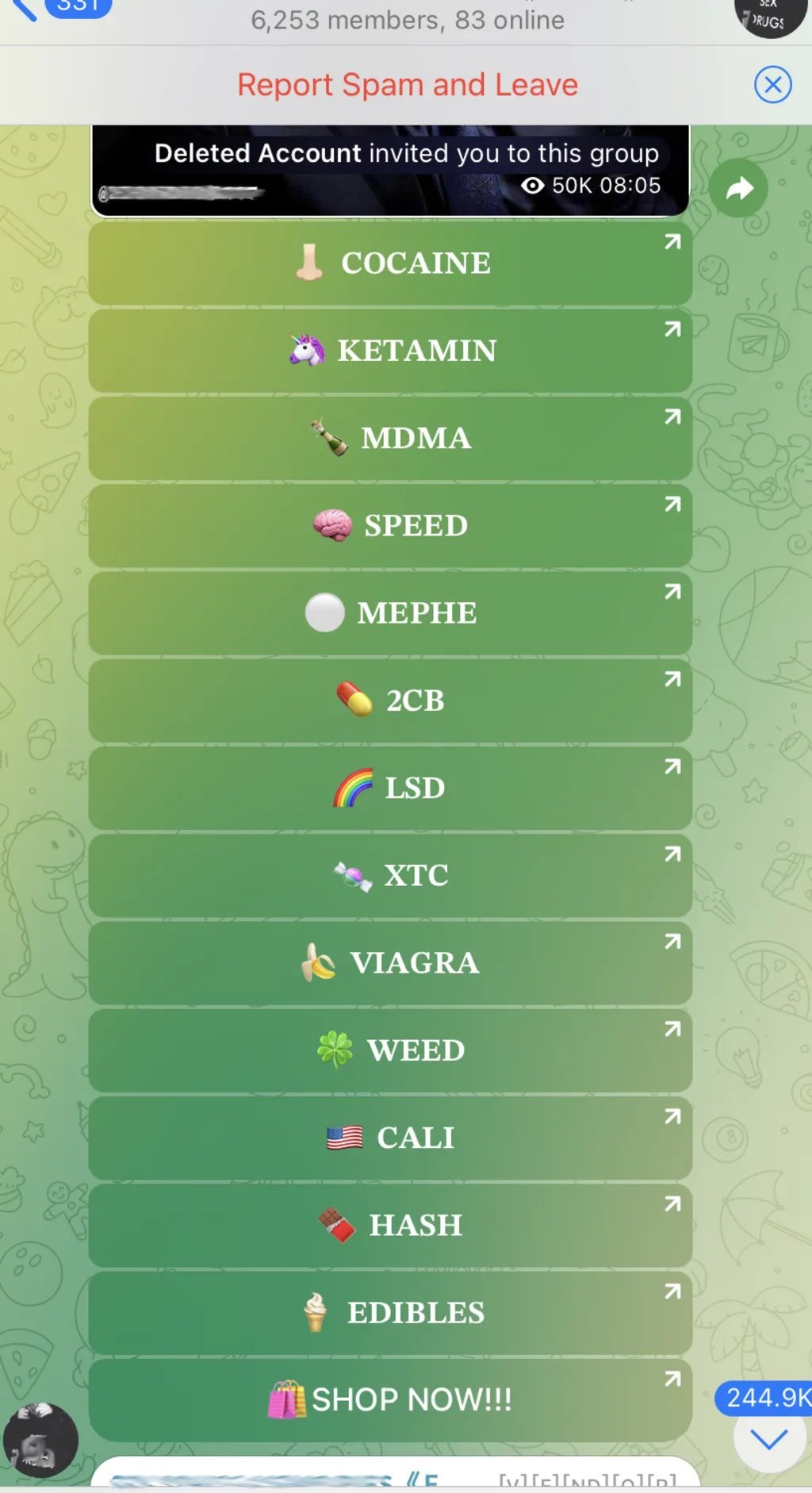 Društvene mreže: Telegram, „dark veb u vašem džepu“ 4 Memories and Drugs, Telegramov kanal za prodaju lekova
