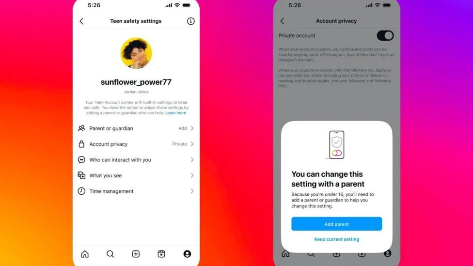 Instagram daje više kontrole roditeljima tinejdžera 2 Prozor koji se pojavljuje kaže da se neka podešavanja mogu menjati samo s roditeljem