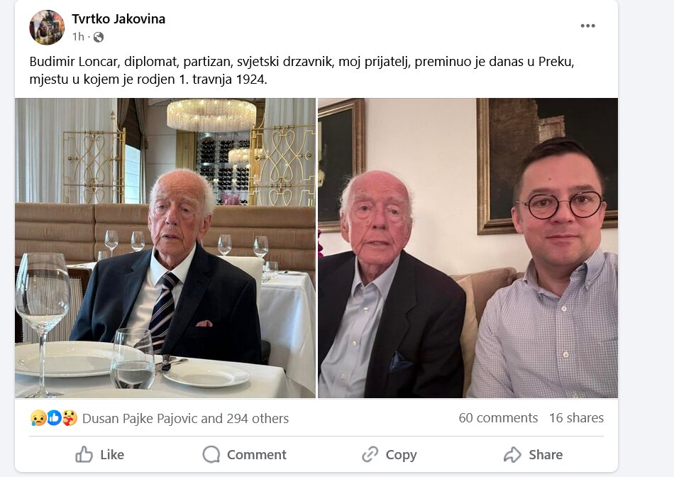 Preminuo Budimir Lončar, poslednji šef diplomatije SFRJ 2 Preminuo Budimir Lončar, poslednji šef diplomatije SFRJ 2