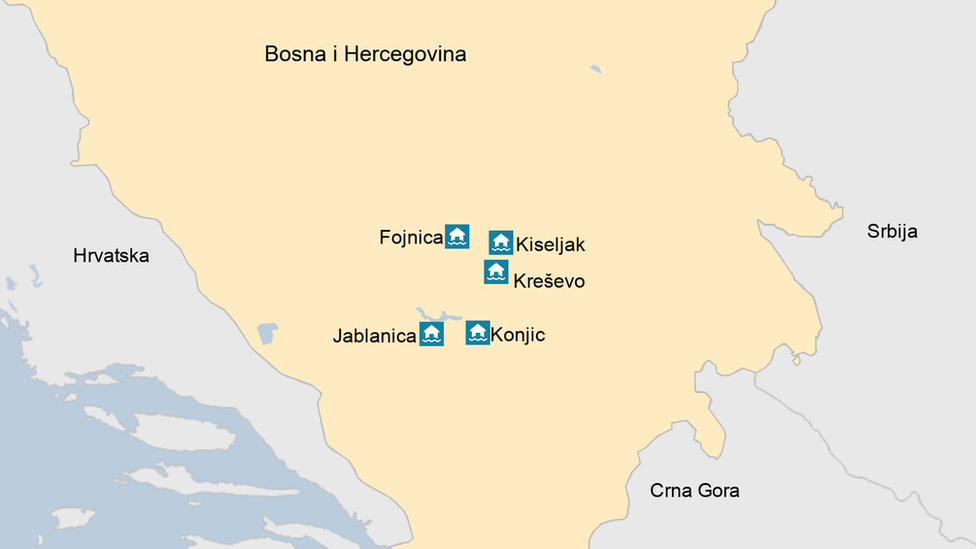 Balkan: U poplavama i klizištima u Bosni stradalo 16 ljudi, obilne kiše i u Crnoj Gori 5 Mapa najugroženijih područja u Bosni i Hercegovini