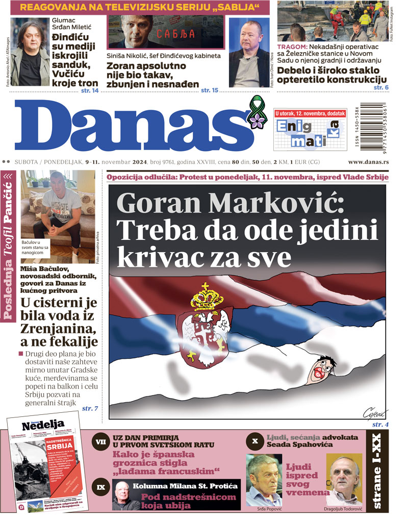 Naslovna strana za 9,10. i 11. novembar 2024. 1