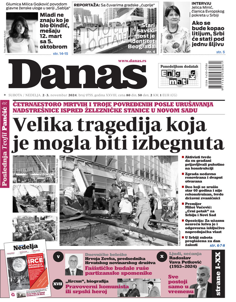 Naslovna strana za 2. novembar 2024. 1
