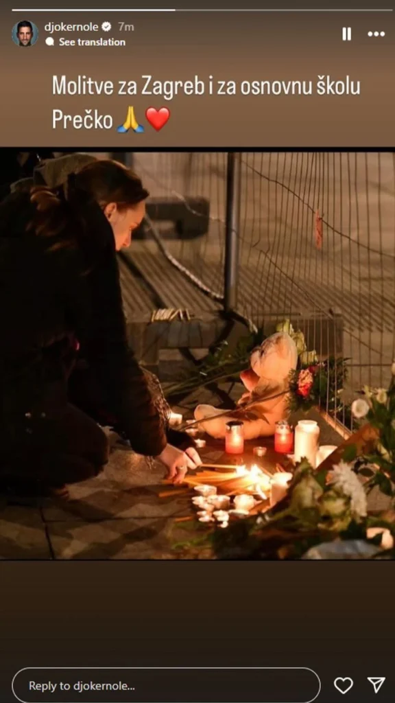 Đoković se oglasio povodom velike tragedije u Zagrebu 1