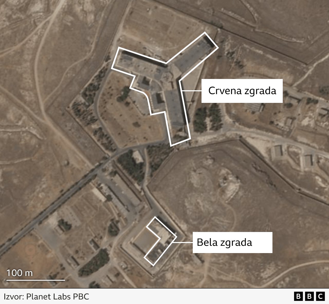 Zloglasni zatvor u Siriji: Mapiranje Asadove „ljudske klanice" 2 zgrade zatvora Sajdnaja